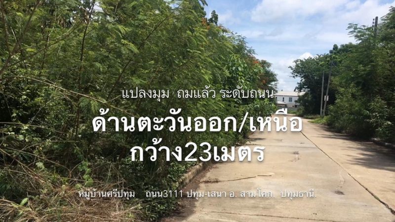 ขายที่ดินจัดสรร 99.2 ตร.วา สามโคก ปทุมธานี