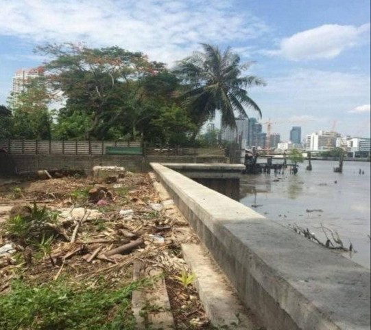 ขายที่ดินถมแล้ว หน้ากว้างติดแม่น้ำเจ้าพระยา 33 เมตร ถนนเจริญนคร