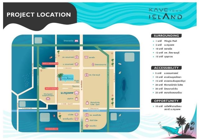 CM04013 ขายดาวน์ คอนโด เคฟ ทาวน์ ไอส์แลนด์ Kave Town Island คอนโดมิเนียม ใกล้ม.กรุงเทพ รังสิต