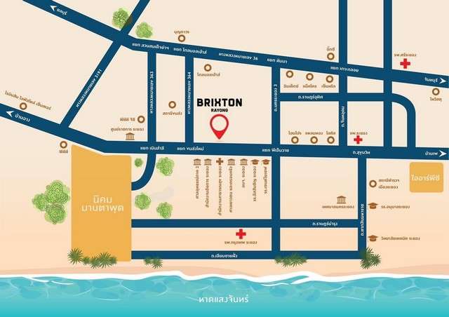 ขายดาวน์คอนโด Origin Brixton rayong (ติดถนน สุขุมวิท) ชั้น 3 ตึก A  ราคาขายดาวน์  200,000 บาท