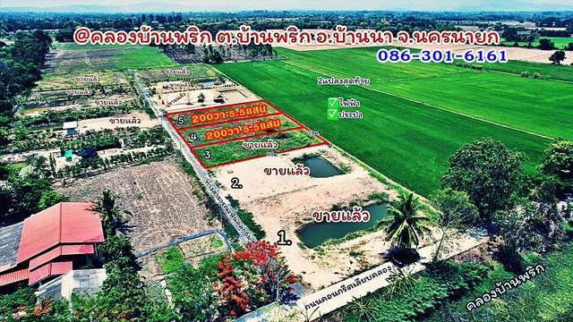 ที่ดินวิวเขา บ้านนา นครนายก 2งาน 5.5แสน฿ ไฟฟ้าประปาเพื่อนบ้าน ขุดบ่อฟรี!  086-301-6161