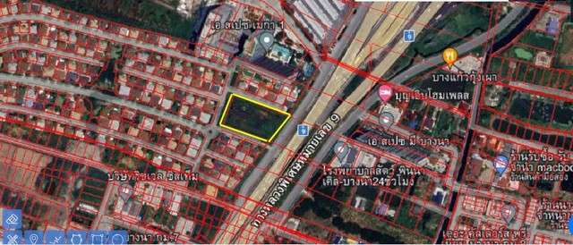 ขายที่ดิน2ไร่กม.7ใกล้เมกาบางนาติดมอร์เตอร์เวย์หมายเลข3902