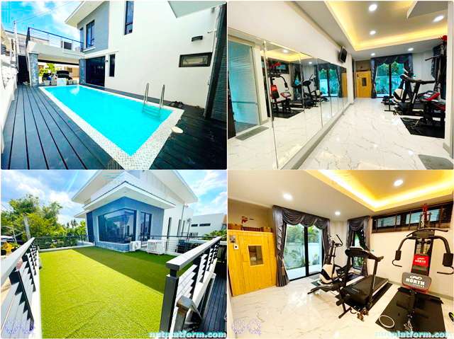 ให้เช่าคฤหาสน์หรู 2ชั้น สารสาสน์ บางบอน3 ซาวน่า ฟิตเนส Pool Villa  4นอน 124 ตรว. 514ตรม.