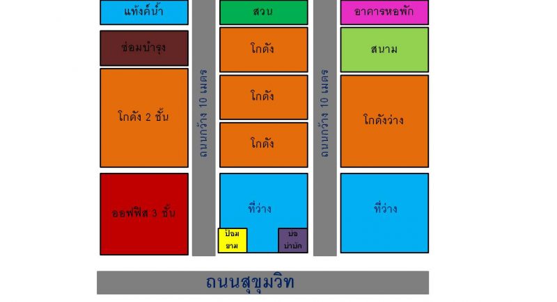 ขายที่ดินพร้อมโกดัง ออฟฟิส พื้นที่สีม่วง เขตนิคมอุตสาหกรรมบางปู