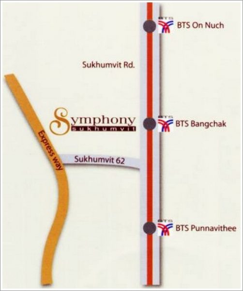 ให้เช่าคอนโดมิเนียม Symphony ติดสถานีรถไฟฟ้า BTS บางจาก Sukhumvit 62