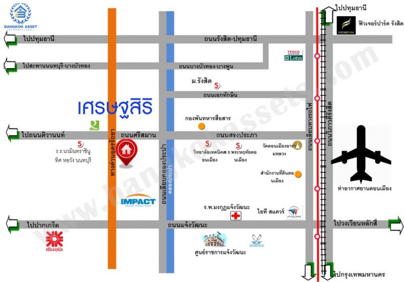 โครงการ เศรษฐสิริ แจ้งวัฒนะ-ประชาชื่น บ้านดีไซน์โมเดิร์น หน้าโครงการติดทางด่วนศรีสมาน ใกล้เซ็นทรัลแจ้งวัฒนะ เมืองทองธานี และโรบินสันศรีสมาน