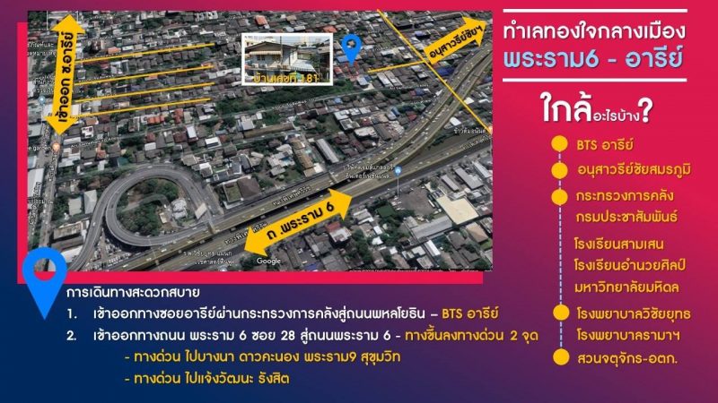 ขายที่ดินพร้อมบ้าน พระราม 6 ซอยอารีย์ สัมพันธ์ 9 ใกล้ BTS อารีย์