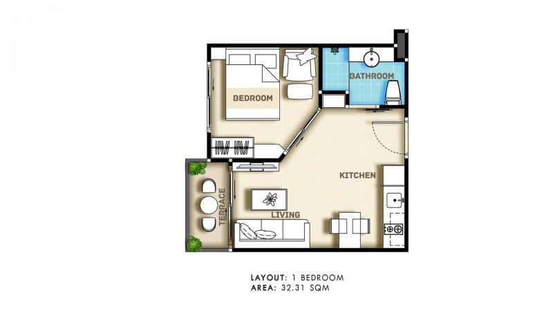 คอนโดสำหรับเช่า 1 ห้องนอน City Garden Pratumnak Condominium (ซิตี้ การ์เด้น พระตำหนัก คอนโดมิเนียม)