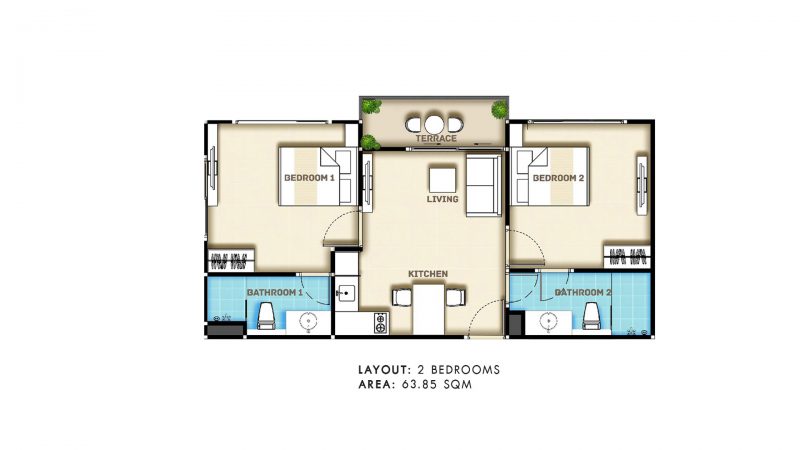 คอนโดสำหรับเช่า 2 ห้องนอน City Garden Pratumnak Condominium (ซิตี้ การ์เด้น พระตำหนัก คอนโดมิเนียม)