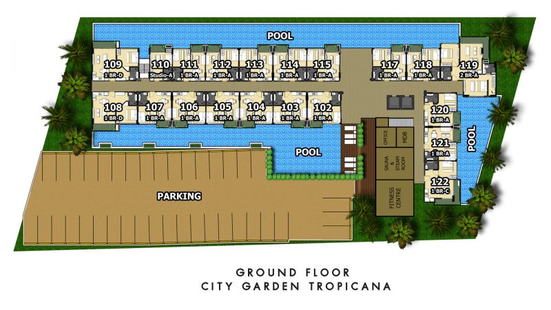 คอนโดสำหรับเช่า 2 ห้องนอน City Garden Tropicana Condominium (ซิตี้ การ์เด้น ทรอปิคานา คอนโดมิเนียม)