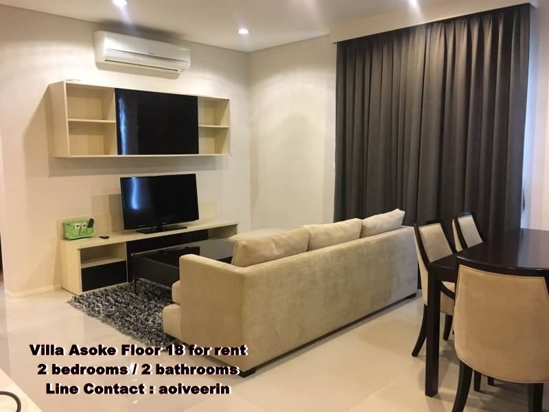 2 Bedrooms Corner Unit at Villa Asoke available for rent floor 18