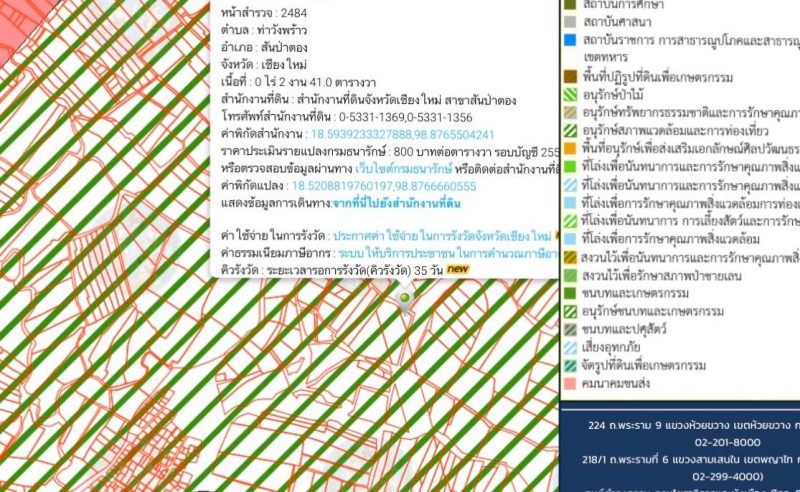 ขายที่ดินติดถนนใหญ่ ลำพูน-สันป่าตอง(ทางหลวง 116) เนื้อที่ 241 ตารางวา