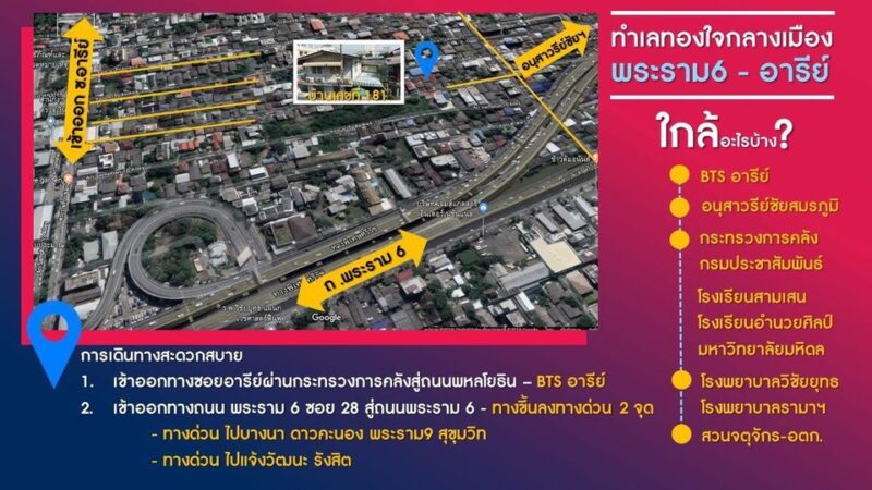 ขายที่ดินพร้อมบ้าน พระราม 6 ซอยอารีย์สัมพันธ์ 9 ใกล้ BTS อารีย์