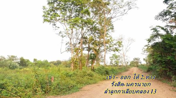 ที่ดินแนวสวนเกษตรผ่อนได้หลุดจอง 2 แปลง ลำลูกกาเลียบคลอง 13. T.062-1574449