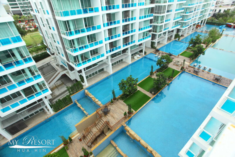 ห้องพักชั้น 7 วิวสวนสระว่ายน้ำ พร้อมอยู่เฟอร์ครบ My resort Huahin