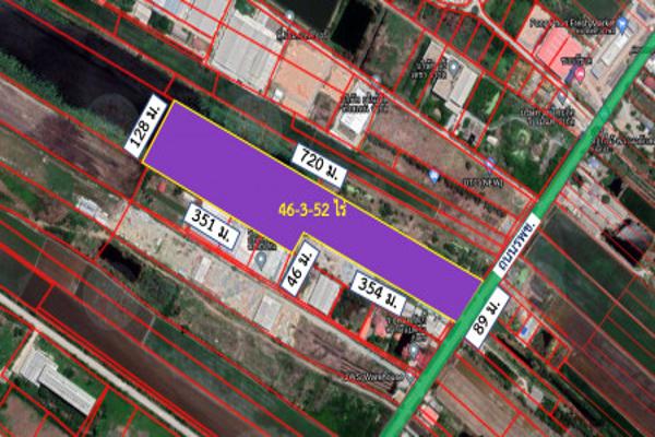 ขาย ที่ดิน ผังสีม่วง ติดถนนรพช. ใกล้ตลาดปองพล ฉะเชิงเทรา 46 ไร่ 3 งาน 52 ตร.วา สามารถแบ่งแปลงขายได้