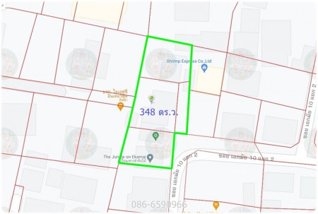 ขาย ที่ดิน แปลงสวย ซอยเอกมัย 10 เนื้อที่  348 ตร.วา อยู่ใจกลางเมืองแต่เงียบสงบ ใกล้ห้าง BTS เอกมัยออฟฟิศผังเมืองสีน้ำตาล ย.10-8 ถนนกว้าง 6ม.