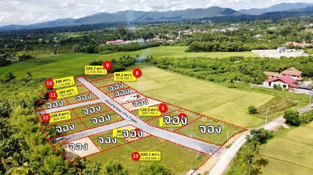 ขายที่ดินเริ่ม94.2ตรว.518,100บ.หลังสวนทวีชล สาธารณูปโภค บ้านบวกเปา ต.หนองแหย่ง อ.สันทราย เชียงใหม่