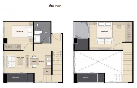 ขายคอนโด Duplex 2 ห้องนอน โครงการ PELA วุฒากาศ ขนาด 61 ตร.ม.