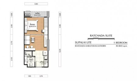 ขายถูก !! คอนโด ทำเลดี Supalai Lite รัชดา-นราธิวาส-สาทร 35 ตรม ชั้น 10