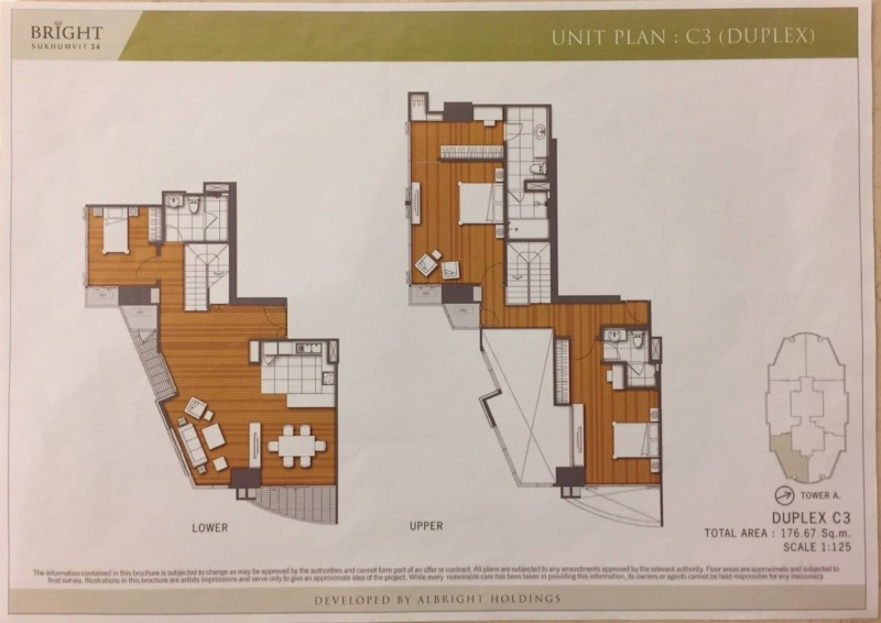 ขายคอนโด The Bright Sukhumvit 24 177sqm Duplex High FL