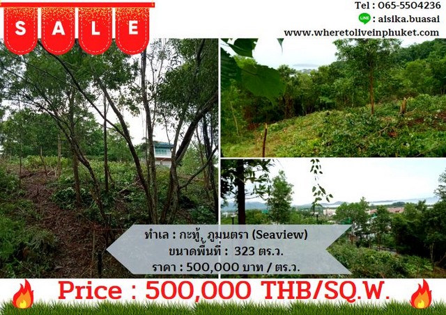 For Sales : Land at Kathu, Near Phumontra , 323 Sq.w.