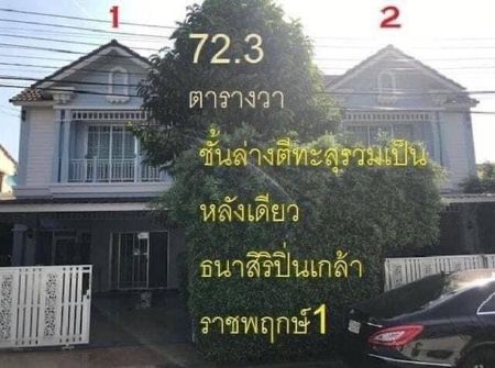 ขาย บ้านแฝด หมู่บ้านธนาสิริ ปิ่นเกล้า 220 ตรม. 72.3 ตร.วา บ้าน พร้อมอยู่ขายต่ำกว่าราคาประเมิน เหมาะกับครอบครัวใหญ่ พร้อมยื่น Bank