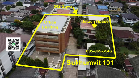 Sale Land 1.5Rai at Sukhumvit plus Office building and house with private pool at Best Price