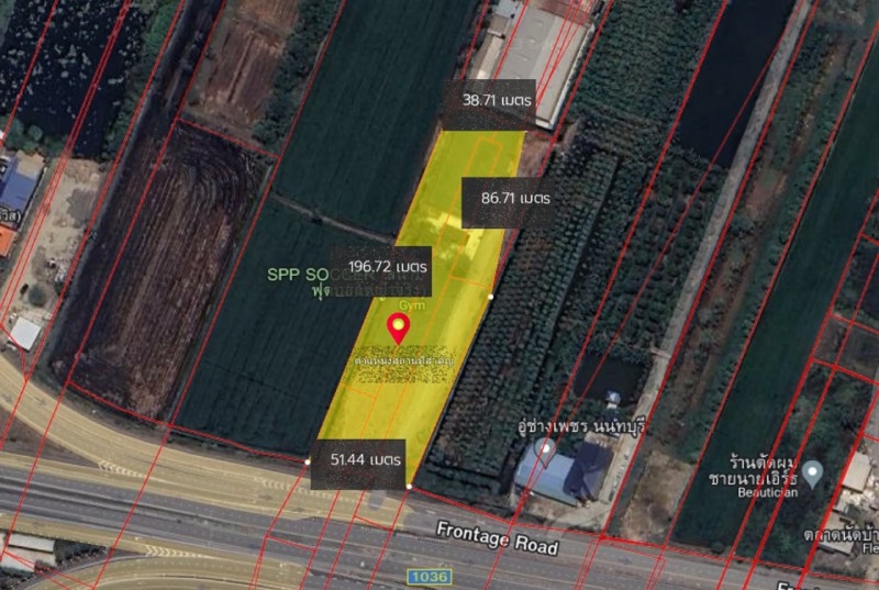 75446 – ขาย ที่ดินเปล่า 6-0-8.6 ไร่ พร้อมสนามฟุตบอลหญ้าจริง ติดถนน ปท1036 บางเดื่อ ปทุมธานี ใกล้แยกต่างระดับบางโพธิ์ใต้