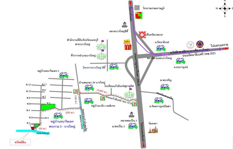 ขายบ้านเดี่ยว หมู่บ้านธนาวิลเลจ พระราม 5 – บางใหญ่ นนทบุรี