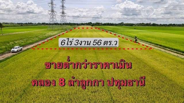 Vายที่ดินต่ำกว่าราคาประเมิน คลอง 8 ลำลูกกา ปทุมธานี