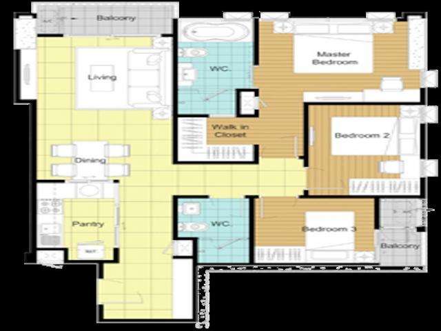 BH2674  The Bloom Sukhumvit 71, 3 Bedroom 88 sq.m. for Rent 3 ห้องนอน 2 ห้องน้ำ 2 ระเบียง ชั้น 8 มีอ่างอาบน้ำ ใกล้รถไฟฟ้า BTS พระโขนง
