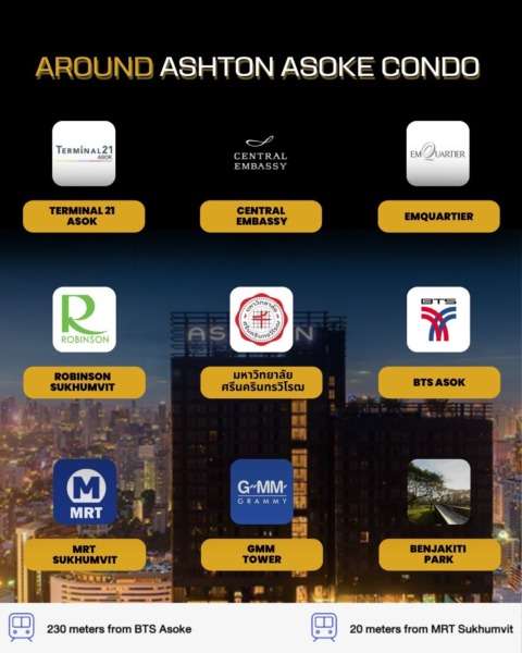 ให้เช่า คอนโดหรู Ashton Asoke [เจ้าของ] // Rent  Ashton Asoke @BTS Asoke &MRT Sukhumvit [Owner]