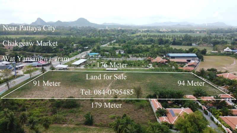 Land for Sale 10 Rai ขายที่ 10 ไร่ ติดถนน ทางหลวงชนบท ใกล้ เมืองพัทยากับตลาดชุมชนจีนเก่าชากแง้ว