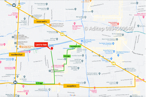 ขายที่ดินใกล้รถไฟฟ้า MRT สุทธิสาร ขนาด 103 ตรว. ในซอยลาดพร้าว 48 แยก 28 ถมแล้ว ติดทางสาธารณะ เงียบสงบเหมาะปลูกบ้าน เข้าออกได้ทั้งทางถนนรัชดา