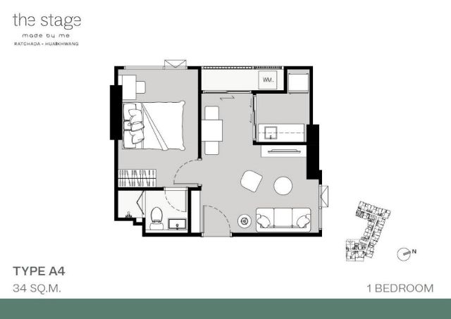 CM04121 ขายดาวน์ เดอะ สเตจ เมดบายมี รัชดา – ห้วยขวาง THE STAGE Made by Me Ratchada-Huaikhwang ประชาราษฎร์บำเพ็ญ ซอย 6/1