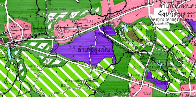 ขายด่วน ที่ดิน 7-3-51 ไร่ พื้นที่สีม่วง ถนนบายพาส คริสตัล กอล์ฟ