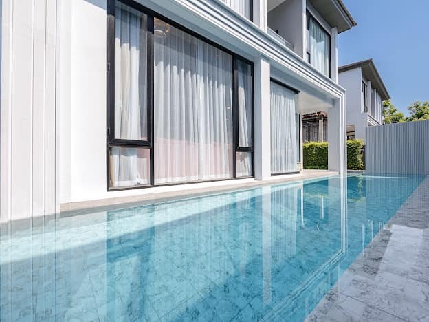 ให้เช่า Pool Villa สุดหรู 2 ชั้น 4 ห้องนอน โครงการ Belgravia บางนา-พระราม 9 พร้อมสระว่ายน้ำส่วนตัว ตกแต่งเรียบร้อย