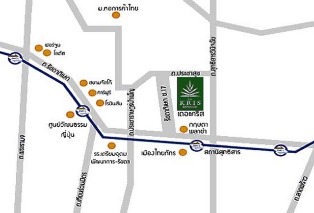 ขายคอนโด เดอะคริส 3 รัชดา 17 (The Kris 3 Ratchada 17), ใกล้ MRT สุทธิสาร, ห้องมุม ชั้น 6, 1 นอน 1 น้ำ, 46.08 ตร.ม., ราคา