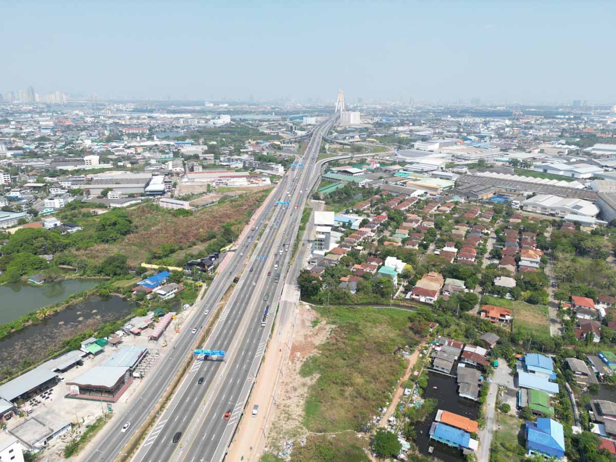 ที่ดินเปล่า 5-3-43.7 ไร่ ประชาอุทิศ ทุ่งครุ ติดถนนใหญ่ แปลงสวย