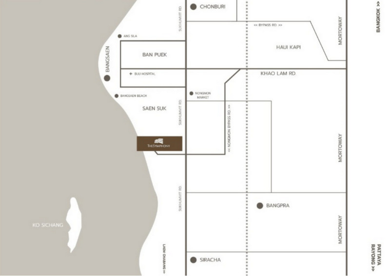 The Symphony Bangpra Sriracha 2-story duplex 2 ห้องนอน 2 ห้องน้ำ ชั้น38 ตกแต่งครบ