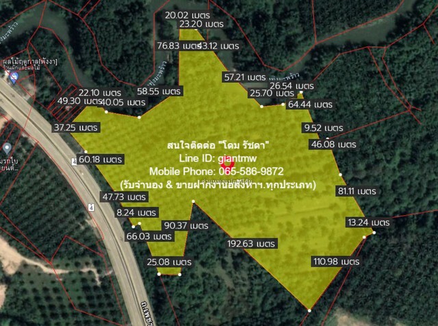 รหัส DSL-367 ขายด่วน ๆ ที่ดิน ที่ดิน ทุ่งมะพร้าว อ.ท้ายเหมือง จ.พังงา 36 RAI 2 ngan 23 ตร.ว. 91396250 BAHT ทำเลดี