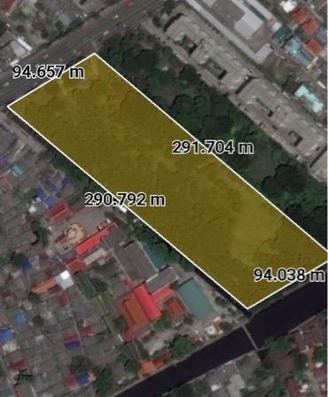 ขายที่ดินแปลงสวย ติดถนนเสรีไทย Land for sale Saeree Thai Road 16-2-63 ไร่ (Rai) บางกะปิ บึงกุ่ม ด้านหลังติดคลองแสนแสบ