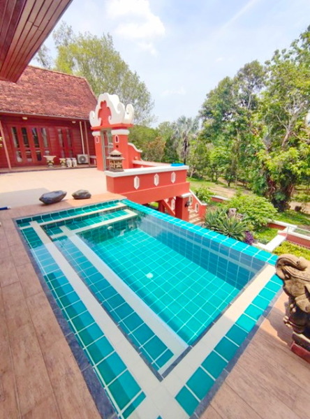 รร.นานาชาติเปรม Pool Villa ห้เช่าคฤหาสน์ไม้ แม่ริม เชียงใหม่ พร้อมเฟอร์ ครบครัน 2 ชั้น 2นอน 3น้ำ รีโนเวทใหม่ 450 ตร.ม. 3