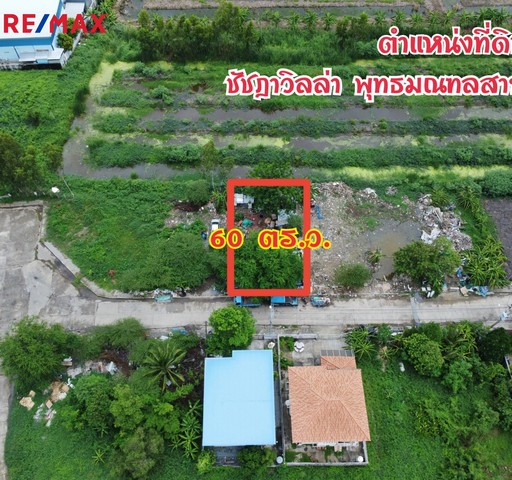 ขายที่ดิน พุทธมณฑลสาย 3 ชัชฎาวิลล่า 60 ตร.ว. บางแวก สำหรับสร้างบ้านพักอาศัย ทำเลดี รูปแปลงสี่เหลี่ยมผืนผ้า