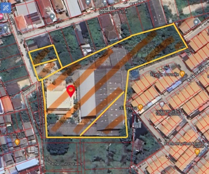 ขายโกดัง ออฟฟิศ-ที่ดินพร้อม กว่า 7 ไร่ ประชาอุทิศ 75 แยก 10 บ้านหลังใหญ่ 1 ไร่ พร้อมที่พักคนงาน โกดัง: พื้นที่รวมประมาณ