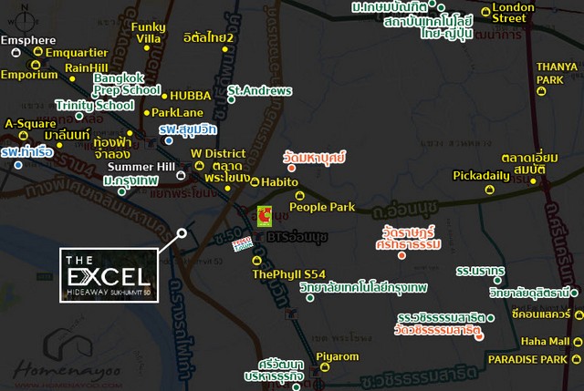 condo. ดิ เอ็กเซล ไฮด์อะเวย์ สุขุมวิท 50 The Excel hideaway Sukhumvit 50 1นอน1ห้องน้ำ 2500000 BAHT. GOOD!