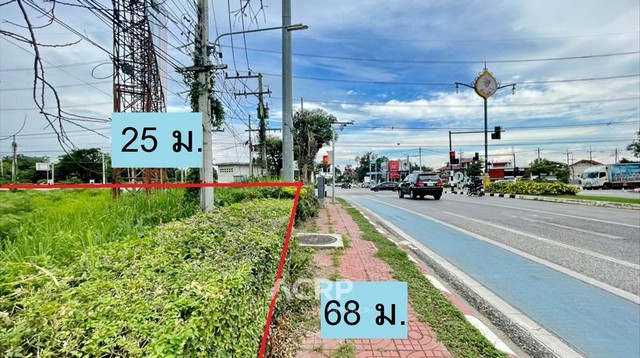 ขายที่ดินถนนคันคลอง ใกล้สี่แยกราชพฤกษ์เชียงใหม่ แปลงมุมถนน