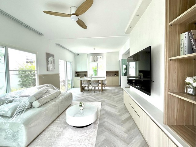 For rent single house Villaggio 2 Srinakarin-Bangna size 50 sq.w. 3 bedrooms beautifully decorated fully furnished