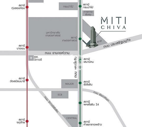 condominium Miti Chiva Kaset Station ใหญ่ขนาด 34 SQ.METER 1 ห้องนอน 1 น้ำ 5500000 บาท ทรัพย์สวย